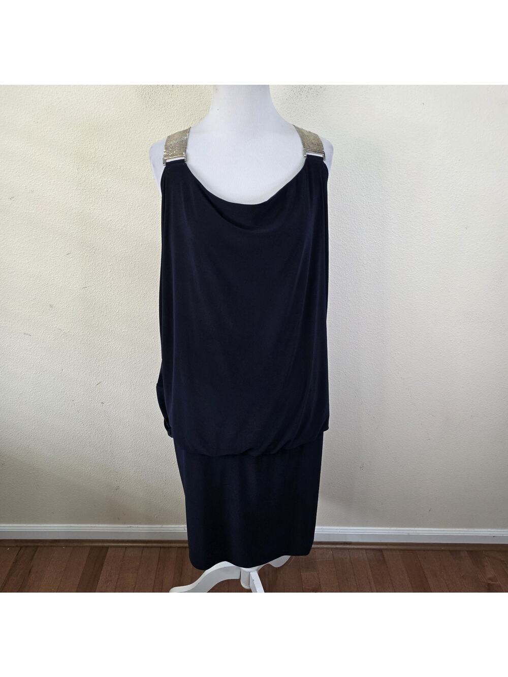 Betsy & Adam Women's Navy Blue Cold Shoulder Dolman Sleeve Dress Plus Size 20W